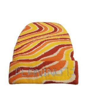Flan Labs Stripes Beanie Hat Embroidered One Size Fits ALL 100% Cotton Knit NWT
